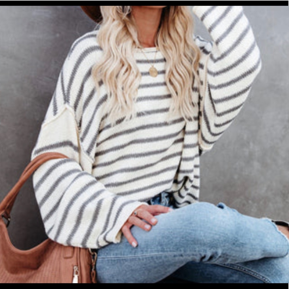 New Promesa Oversized Striped Sweater - Size M